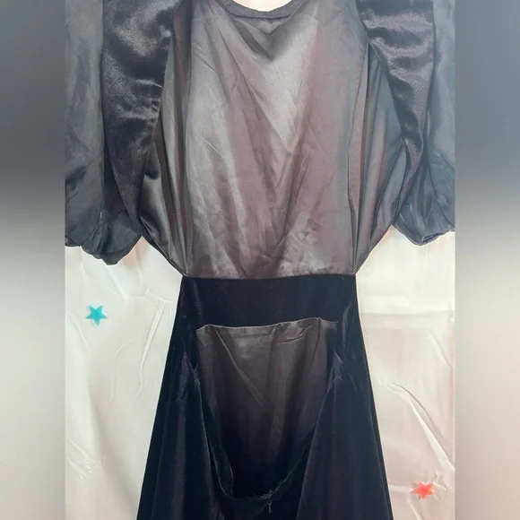 NWT Bardot Black Malina Velour Mini Dress with Cutouts and Puff Sleeves Size 12 - Picture 10 of 15